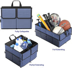 EPAuto Foldable Car Trunk Organizer for SUV, 3-Compartment with Removable Divider, Blue