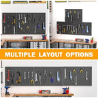 Pegboard Smith Metal Pegboard Panels, 16" x 12" Heavy-Duty Wall Peg Boards for Garage Tool Storage, Pegboard Organizer System