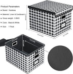 Huolewa File Organizer Box with Lid, Collapsible File Folder Organizer for Office Document Storage, Filing Box with Plastic S