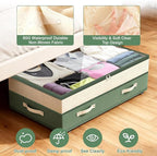 Dolicer 4 Pack Under Bed Storage with Wheels, 6in-10in Height Adjustable Underbed Storage Containers, 92L XXXL Under Bed Draw