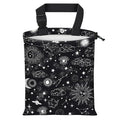 Car Trash Bag Large Hanging Can for Back of Seat, Cute Waterproof Car Garbage Bag for Vehicle, Travelling, Outdoor Cute Black White Universe