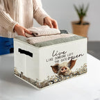Rustic Pig Storage Bins & Boxes with Handles, Farmhouse Pig Foldable Basket for Organizing, Live Like Someone Left the Gate O