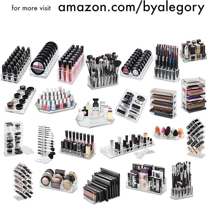 byAlegory Tiered Acrylic Eyeshadow Palette Makeup Organizer (Small Palettes, Compacts, Lipsticks, Lip Gloss, Eye Shadows, Cos