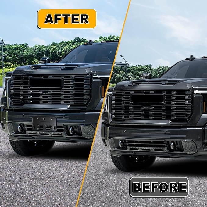 Front License Plate Frame Compatible with GMC Sierra 2500 HD 3500 HD 2024 2025 2026, Bumper License Frame Holder Mounting Bra