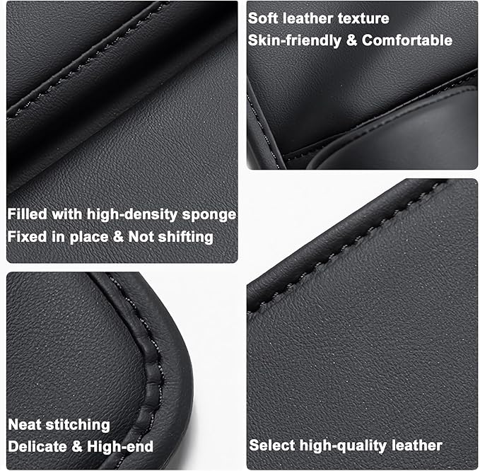 Car Seat Gap Filler Organizer, Universal Premium Leather Seat Organizer with Cup Holder, Seat Gap Storage Box with Bottle Holder, Car Gap Bag Front Center Console Seat (Driver+Passenger 2 Pack)