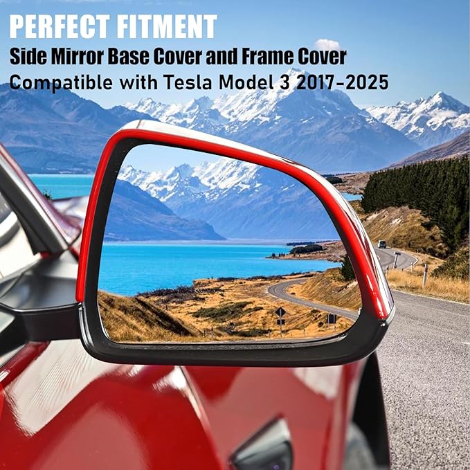 Jaronx Compatible with Tesla Model 3 Mirror Bottom Cover & Housing Frame 2017-2025, Right Passenger Side Rearview Mirror Cover Bracket Lower Base & Frame Housing Replacement for Tesla Model 3