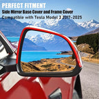 Jaronx Compatible with Tesla Model 3 Mirror Bottom Cover & Housing Frame 2017-2025, Right Passenger Side Rearview Mirror Cover Bracket Lower Base & Frame Housing Replacement for Tesla Model 3