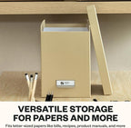Bigso John Fiberboard Label Frame Desktop File Storage Box - Document Organizer for Important Paperwork - Durable Hanging Fil
