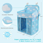 Maliton Hanging Diaper Organizer - Diaper Stacker for Changing Table, Crib, Playard or Wall & Nursery Organization Baby Showe