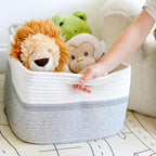 NaturalCozy Storage Baskets 16.8”x13”x7.6” Cotton Rope Woven Baskets for Organizing 3-Pack | Toy Storage Bins | Basket for Sh