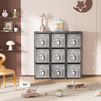 LUKYTOWER Cube Storage Organizer Shelf with Printed Bins + Labels, Cubby Storage Organizer with Bins, Large Capacity Shelves 