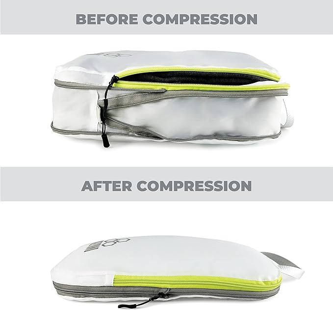 Beeyond Compression Packing Cubes Set - 6 Pieces for Travel and Luggage Organization, Includes Large & Small Cubes, Accessori
