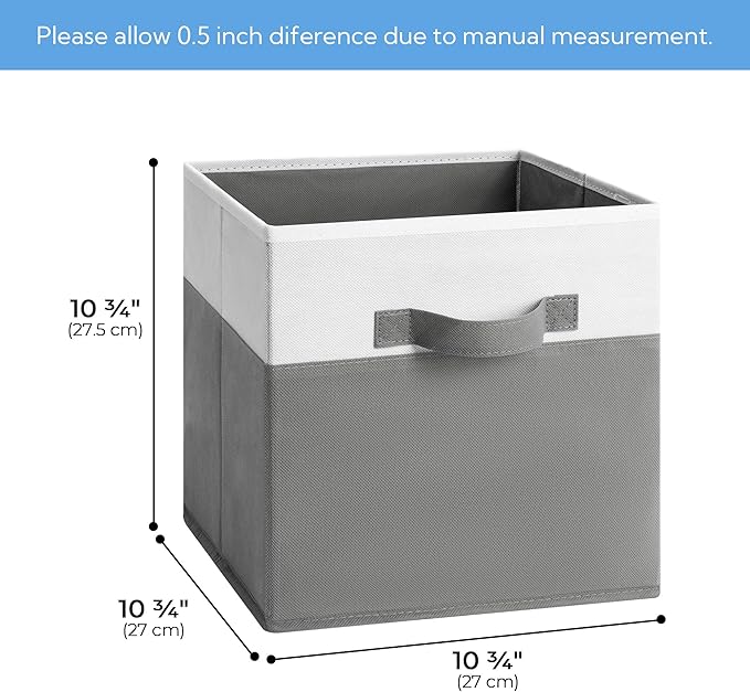 Cupic Cupid 11 Inch Storage Cube, Fabric Cube Storage Bin with Handles, Storage Cube Organizer for Clothes and Toys, Collapsi