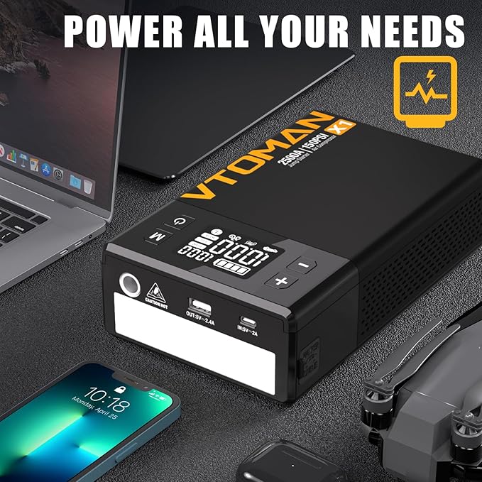 VTOMAN X1 Jump Starter with Air Compressor, Car Battery Jumper Starter (Up to 8.5L Gas/6L Diesel Engine) with 150PSI Auto