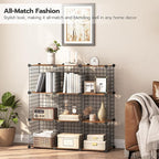HOOBRO Wire Cube Storage Organizer, 9-Cube Shelves, Modular Shelves with Metal Grid, DIY Closet Cabinet for Living Room, Bedr