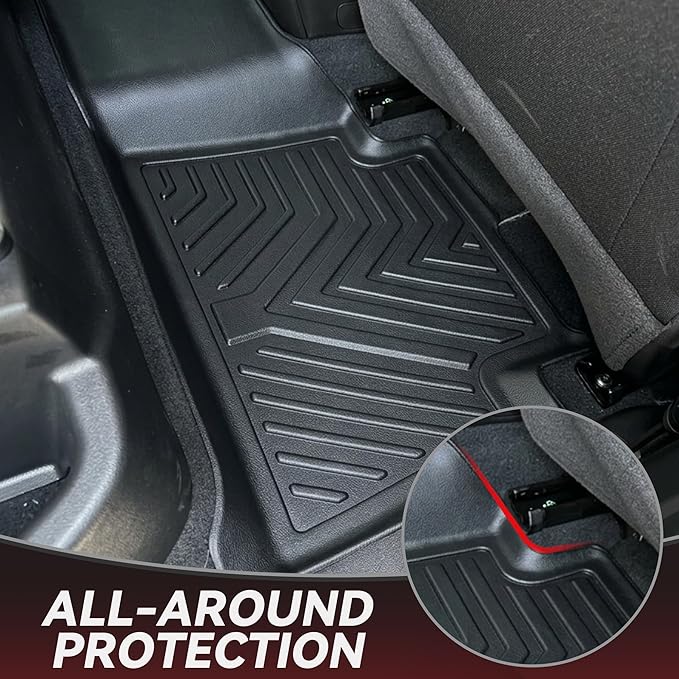 YITAMOTOR Floor Mats for Chevrolet Chevy Colorado Crew Cab 2023 2024 2025 2026 & GMC Canyon 2023 2024 2025 2026, Custom Fit All Weather Protection 1st & 2nd Row TPE Floor Liners, Pickup Accessories