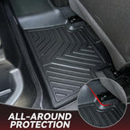 YITAMOTOR Floor Mats for Chevrolet Chevy Colorado Crew Cab 2023 2024 2025 2026 & GMC Canyon 2023 2024 2025 2026, Custom Fit All Weather Protection 1st & 2nd Row TPE Floor Liners, Pickup Accessories