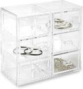 Huang Acrylic Stackable Upright 6-Drawer Jewelry Organizer Crystal Clear Acrylic | Makeup Jewelry Accessories Cosmetic Counte
