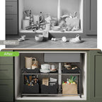 NETEL Adjustable Under Sink Organizers and Storage,Expandable Cabinet Storage Shelf with 4 Pull Out Baskets