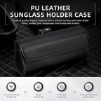 Frienda 2 Pieces Sunglasses Holder for Car Sun Visor, Eyeglasses Visor Organizer Storage Case with 2 Pcs Cleaning Cloths Automotive Interior Accessories