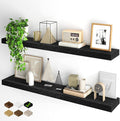 Fun Memories Floating Shelves for Wall, 48Inch Floating Shelves Set of 2, Hanging Shelf with Invisible Brackets, Wood Shelves