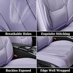 Coverado Universal Seat Covers Front, Universal Seat Covers for Cars, 2-Pack Waterproof Nappa Leather Car Seat Covers with He