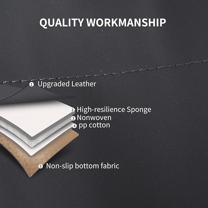 Car Seat Covers, Quilting Leather Seat Cover Two Front Seats, Waterproof Faux Leather Automotive Seat Covers for Cars, Univer