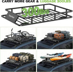Roof Rack Basket 51"x36" Universal Heavy Duty Rooftop Cargo Carrier 300 lbs Capacity Steel Vehicle Cargo Rack Basket Luggage Holder for SUV Truck Car Travel & Camping Storage