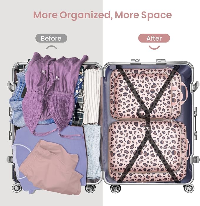 Cambond Compression Packing Cubes for Travel - Lightweight Expandable Travel Bags Luggage Organizers Travel Essentials Compre