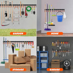TVKB 68'' All Metal Garden Tool Organizer Adjustable Garage Tool Organizer Wall Mount Garage Organizers and Storage with Heav