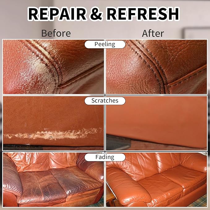 SHADAIWUYU 8.5oz Leather Recoloring Balm with 100ml Mink Oil,Light Brown Leather Repair kit for Furniture and Car Interior,Le