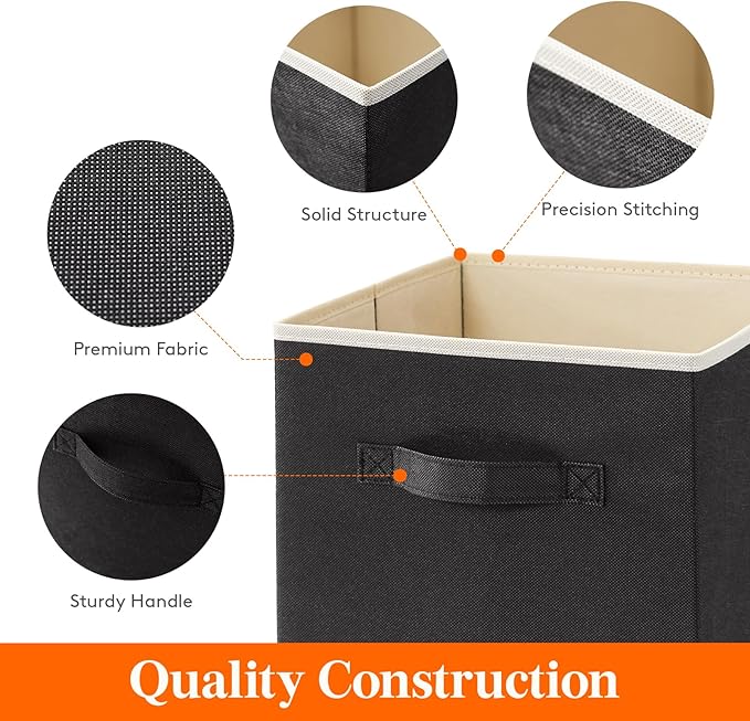 Lifewit Storage Cubes, Foldable Decorative Fabric Storage Baskets for Organizing Home Organizers with Handles for Shelves, Cl