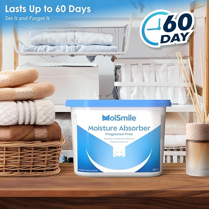 Moisture Absorbers, Efficient Humidity Absorber & Odor Eliminator Boxes, Refillable Car Dehumidifier for Closet, Bathroom,