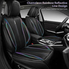 CAR PASS Nappa Leather Seat Covers Front Seats Only, Waterproof Faux Leather car Seat Cover 2 Piece Cushions Protector Univer