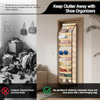 Kotkn 10 Tier Over The Door Organizer - Heavy Duty Hanging Storage Rack with Sturdy Oxford Fabric, Holds 20+ Pairs of Footwea