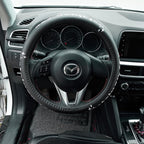 Getaway Car Leather Steering Wheel Cover - 15-inch Universal Microfiber- Soft & Breathable & Silicone Anti Slip Auto Steering