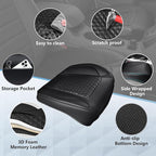 CAR PASS 2 Pack Leather Bottom Car Seat Covers Front Seat Cushion Cover, Anti-Slip and Wrap Around The Bottom, Car Seat Prote