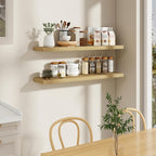 48"W x 9.3"D Floating Shelves for Wall, Wall Mounted Bathroom Shelves 2 Pack Deep Floating Shelf for Bedroom Kitchen Living R