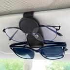 KIWEN Sunglasses Holder for Car Visor, Magnetic Leather Sunglass Eyeglass Hanger Clip for Car Sun Visor Accessories (1, Gray)