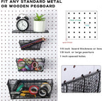 Sieral 6 Pieces Pegboard Baskets Wall Mount Wire Peg Board Baskets 3 Sizes Pegboard Accessories Slatwall Bins Basket Home Gar