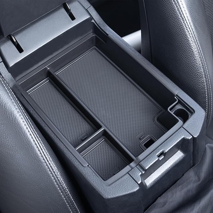 JKCOVER Center Console Full Organizer Tray Compatible with Toyota 4Runner 2010-2020 2021 2022 2023 2024 Accessories,Insert Armrest Box Secondary Storage ABS Black Materials