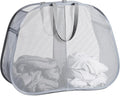 Seiritex Mesh Popup Laundry Hamper 2 Compartment, Collapsible Laundry Sorter Basket Foldable Hamper for Clothes, College Dorm
