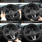 West Llama Customized Auto Car Steering Wheel Cover for Nissan,D Shaped Steering Wheel Cover for Rogue,Altima,Kicks (D-Shaped