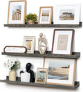 Picture Ledge Wall Shelves - 36 Inch Width Set of 3, Solid Pine Wood Rustic Floating Ledge Shelves for Kids' Room, Bedroom, K