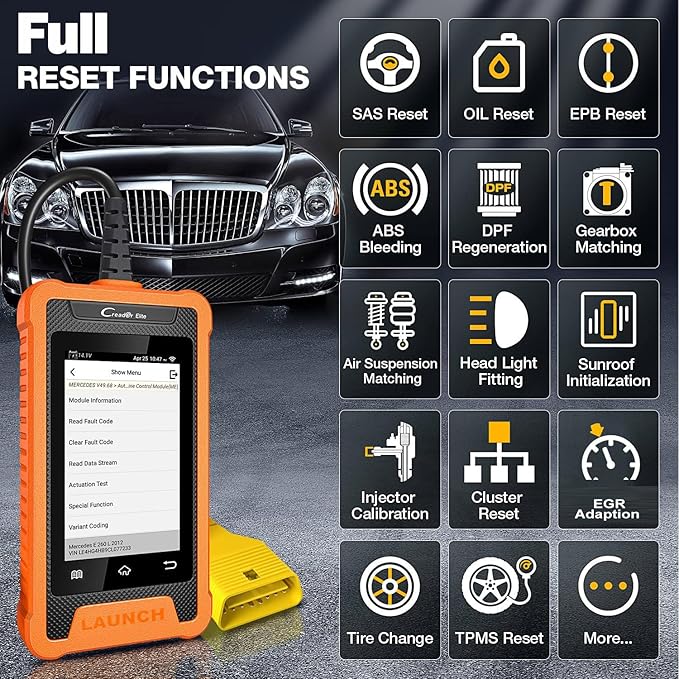 2026 LAUNCH Creader Elite for Mercedes-Benz MB Sprinter Maybach Full System OBD2 Scanner, Bidirectional Diagnostic Scan Tool,