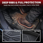 LASFIT Floor Mats Set for Jeep Grand Cherokee 2015 2014 2013, All Weather TPE Custom Fit Car Mats Floor Liners Seatback Cargo Liner Cargo Mat Black