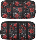 Car Sun Visor Storage Bag,Rose Pattern Auto Interior Accessories Pocket Organizer, Multi-Pocket Visor Organizer Storage Pouch Fits Most Vehicles