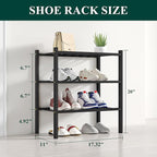 Smiry Shoe Rack, 3 Tier Small Bamboo Shoe Organizer, Stackable Free Standing Wooden Shoe Storage Shelf for Closet, Entryway, 