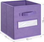 artsdi 13x13x13 storage cube bins (Set of 10) Fabric storage cubes with 10 Labels Window Cards & a Pen, storage cubes 13x13, 