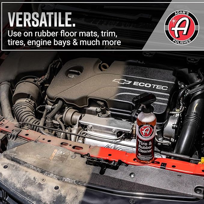 Adam's Polishes Tire & Rubber Cleaner (Gallon) - Removes Discoloration From Tires Quickly - Works Great on Tires, Plastic Tri